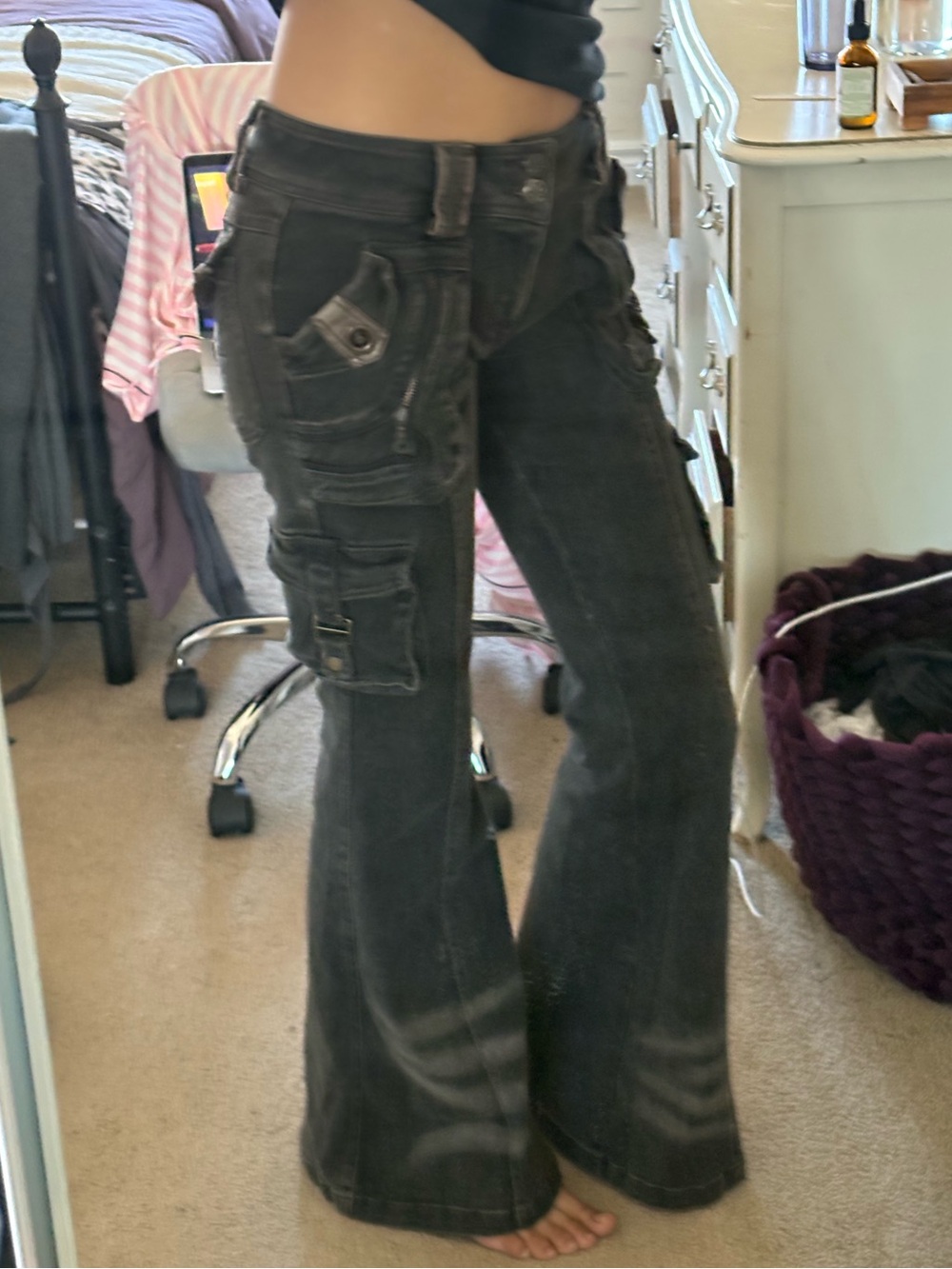 Low waisted Retro bootcut jeans